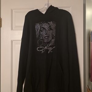 Dolly Black Hoodie with Silver Bling. Purchased In Nashville At A Dolly Show